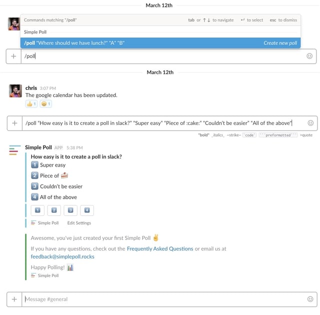 How to use slack with simple polling